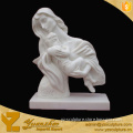 Hand Carved White Marble abstract mother hold her baby bust statue for home decoration